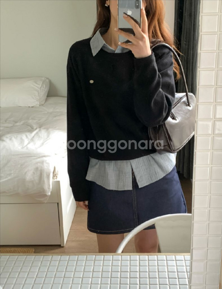 라운드넥 니트--0