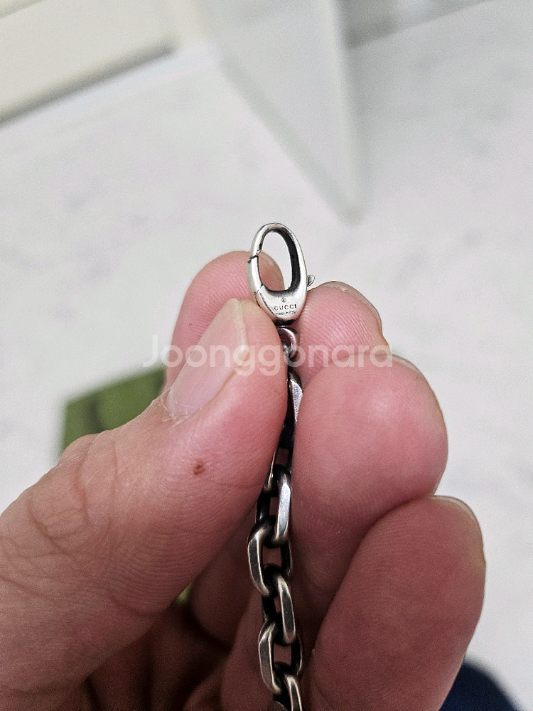 구찌 인터로킹 체인 팔찌--2
