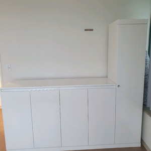 화이트 수납장 옷장 세트