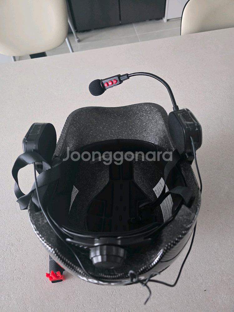 카본 반모 헬멧 + 헬멧 블루투스--3