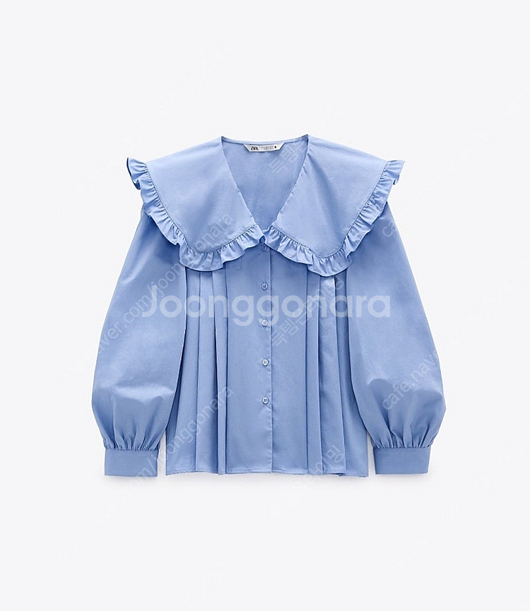 [새상품] ZARA 자라 피터팬카라 포플린 블라우스XS--0