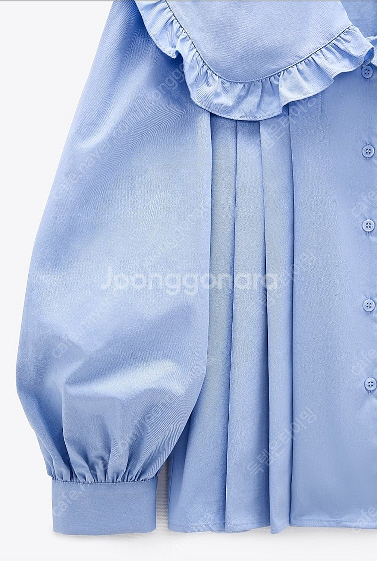 [새상품] ZARA 자라 피터팬카라 포플린 블라우스XS--2