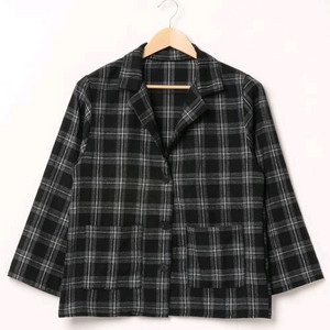 블랙 체크 자켓 남방 셔츠 패턴 검정 봄 가을