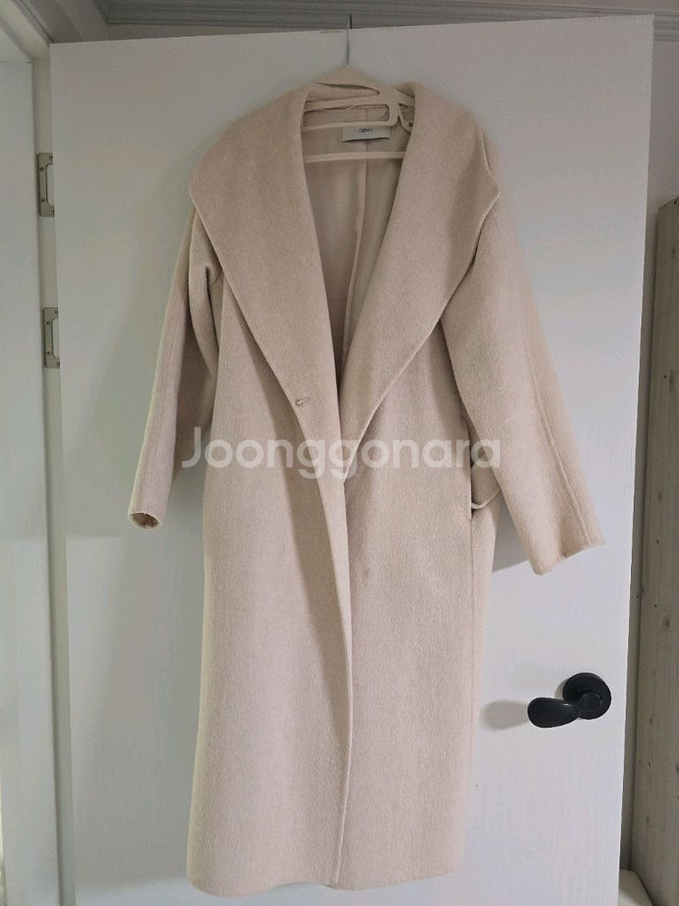 듀엘 아이보리 롱 코트 (55) 한섬 타임 마인 더캐시미어 시스템--0