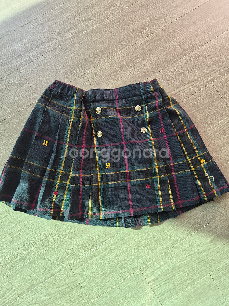 헤지스키즈 여아 체크 치마 130--0