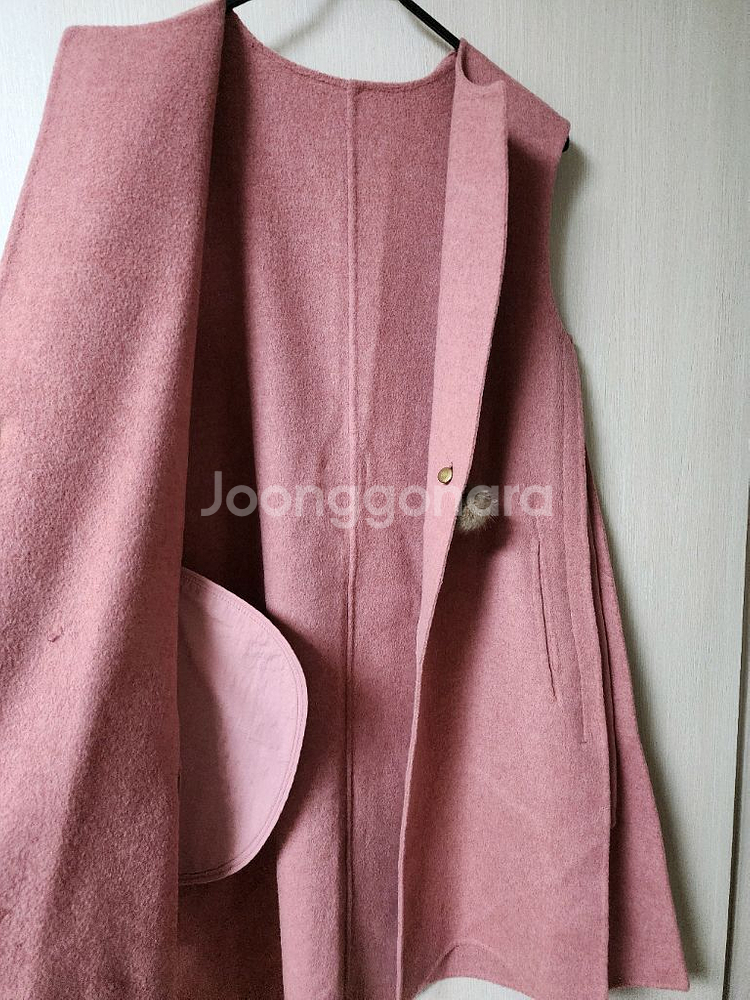 mine 마인 캐시미어 베스트 밍크단추 울조끼 핸드--3