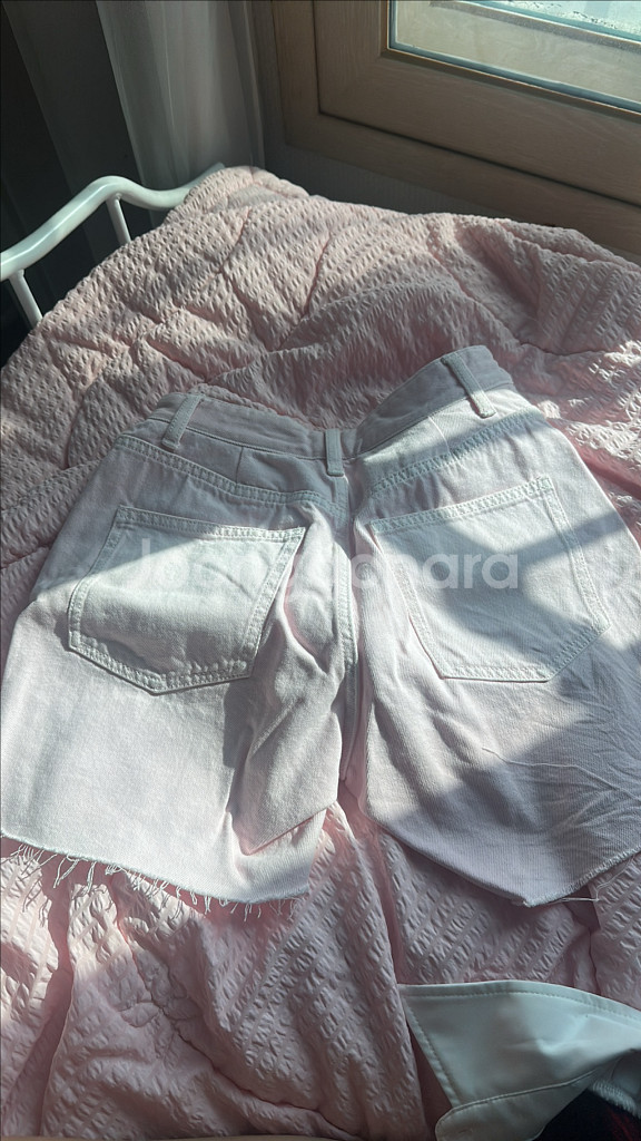 핑크 데님 반바지--2