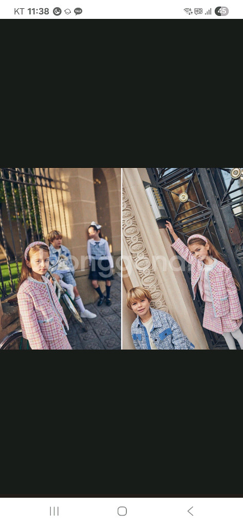 헤지스키즈 트위드 여아 투피스 130 입학식 결혼식룩--7