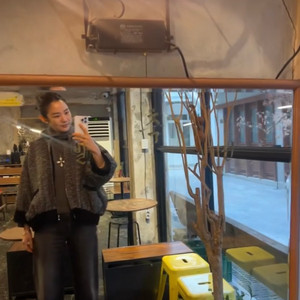 해비츠 HABITS 트위드 블루종 울 자켓