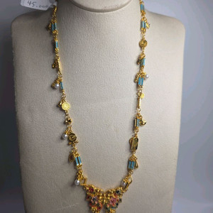 새제품 사금 목걸이 나비장식 목걸이 49.5cm