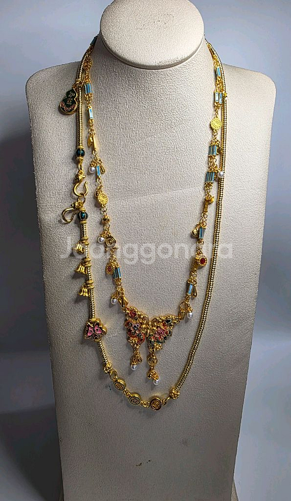 새제품 사금 목걸이 나비장식 목걸이 49.5cm--3