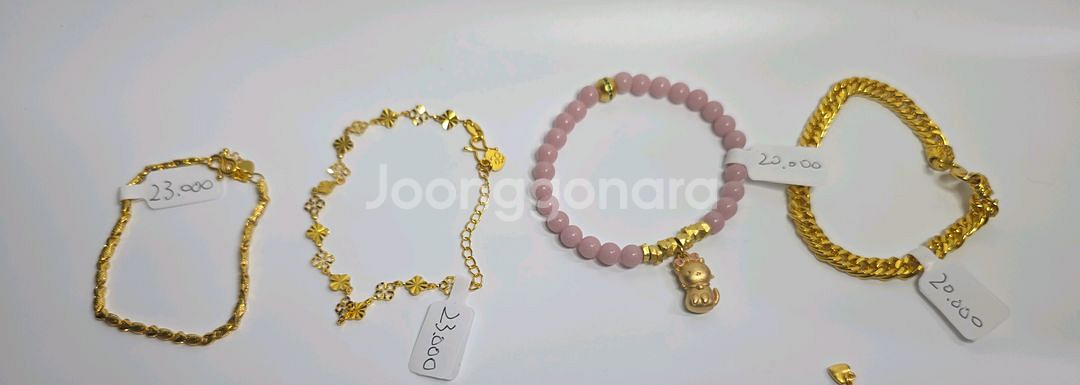 새제품 사금 팔찌 네잎크로버 사이즈조절가능 21.5cm--1