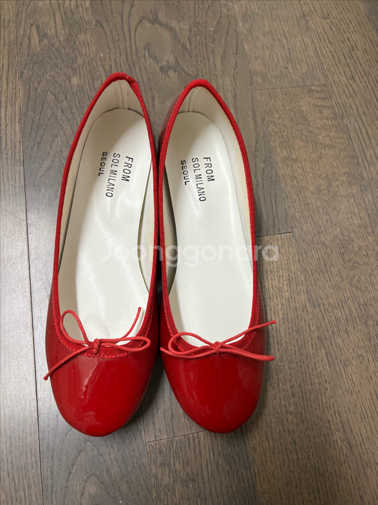 레드 발레리나 플랫슈즈--0