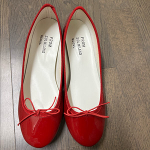 레드 발레리나 플랫슈즈