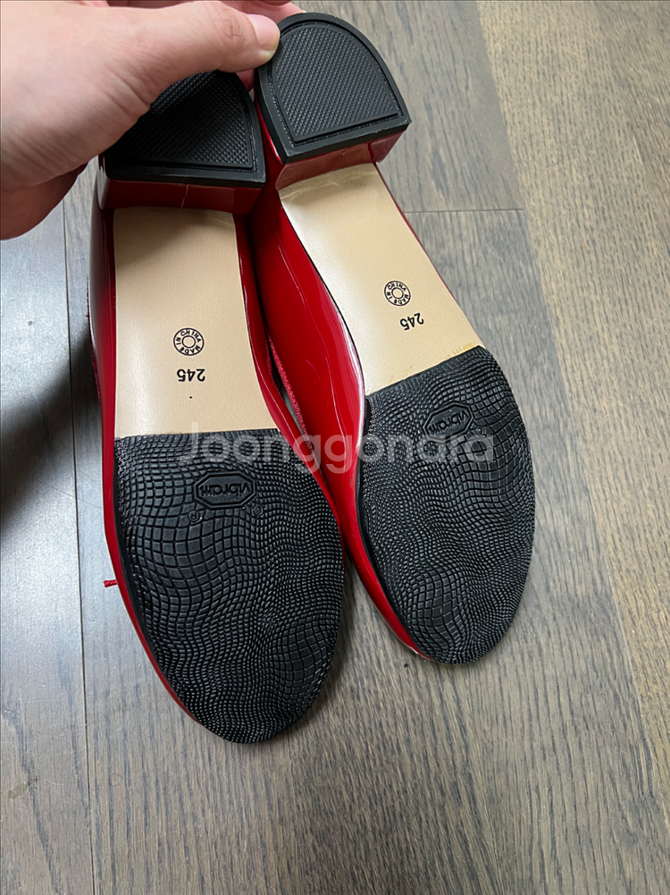 레드 발레리나 플랫슈즈--1