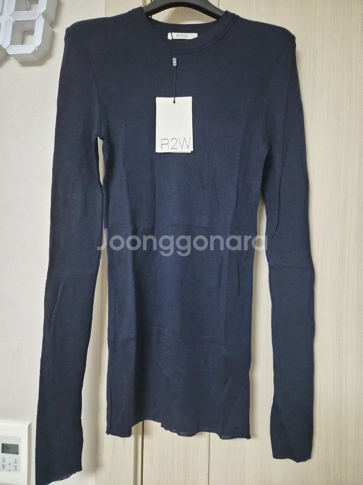 R2W 데미안 라운드 티 1(S) 네이비,아이보리--5