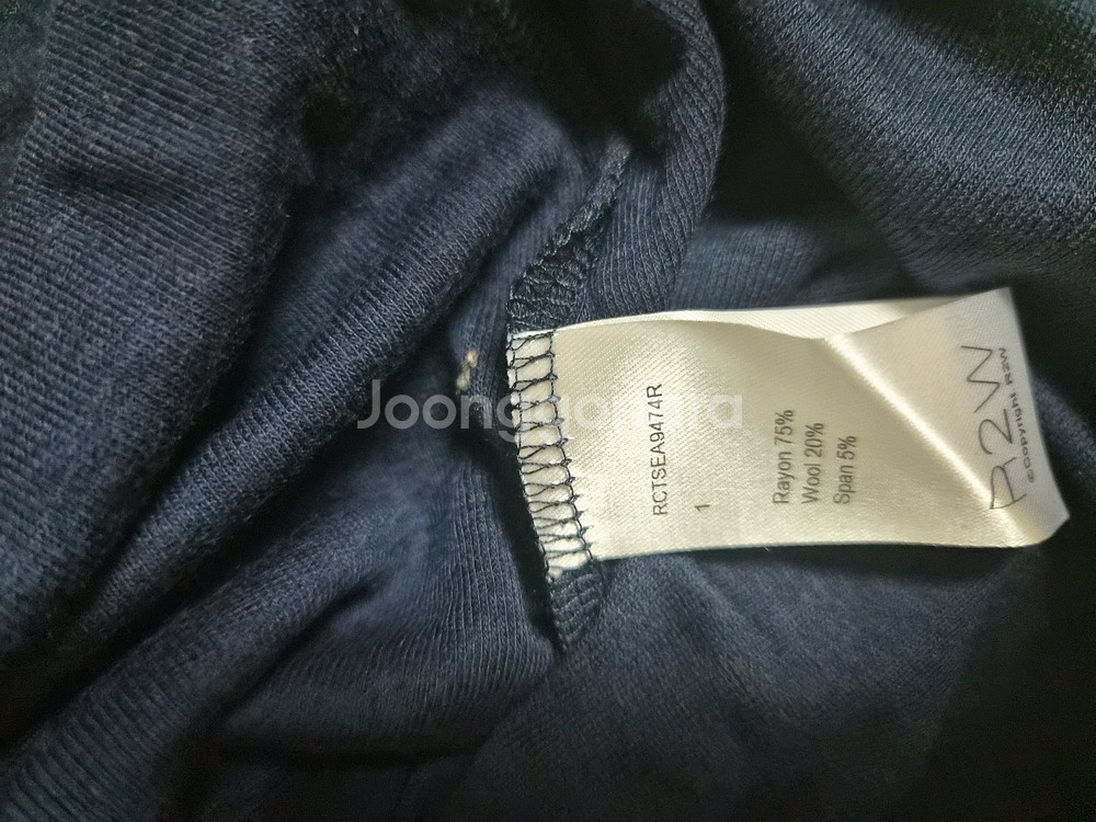 R2W 데미안 라운드 티 1(S) 네이비,아이보리--9