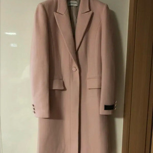 모조에스핀 이태리 캐시미어100 딸기우유 연핑크 결혼식 롱 코트 하객룩