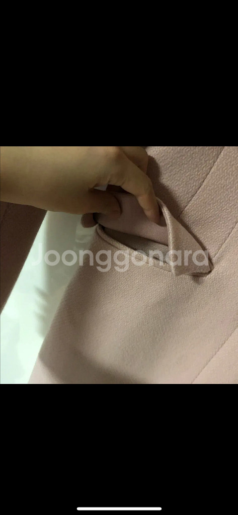 모조에스핀 이태리 캐시미어100 딸기우유 연핑크 결혼식 롱 코트 하객룩--4