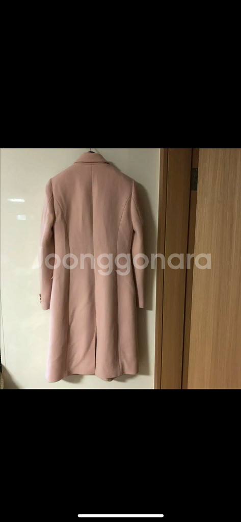 모조에스핀 이태리 캐시미어100 딸기우유 연핑크 결혼식 롱 코트 하객룩--8