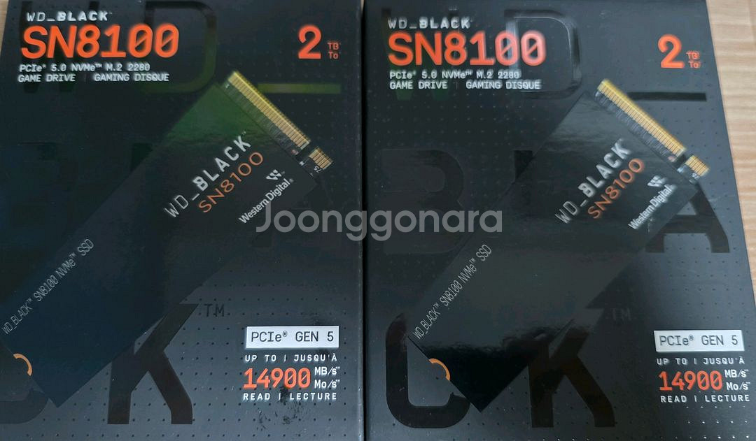 WD Black SN8100 2TB Gen5 미개봉 SSD 1개--0