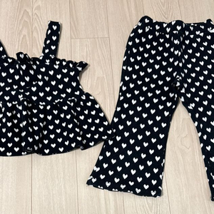 유아 하트 뷔스티에상하복 세트