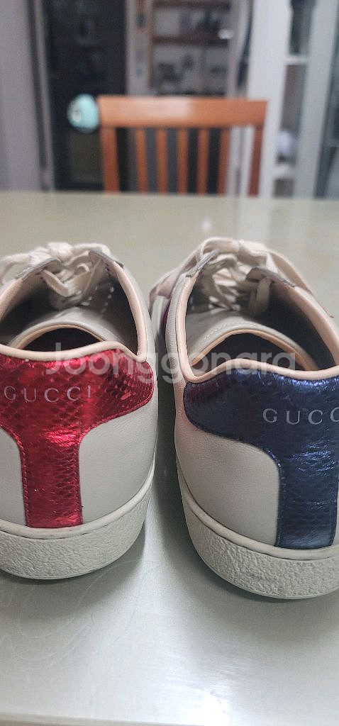 극희소! 구찌(GUCCI) 에이스(Ace) 플레임(불꽃) 스니커즈 - 한정판 레어템!흰색 구찌가 아니라 아이보리라--1