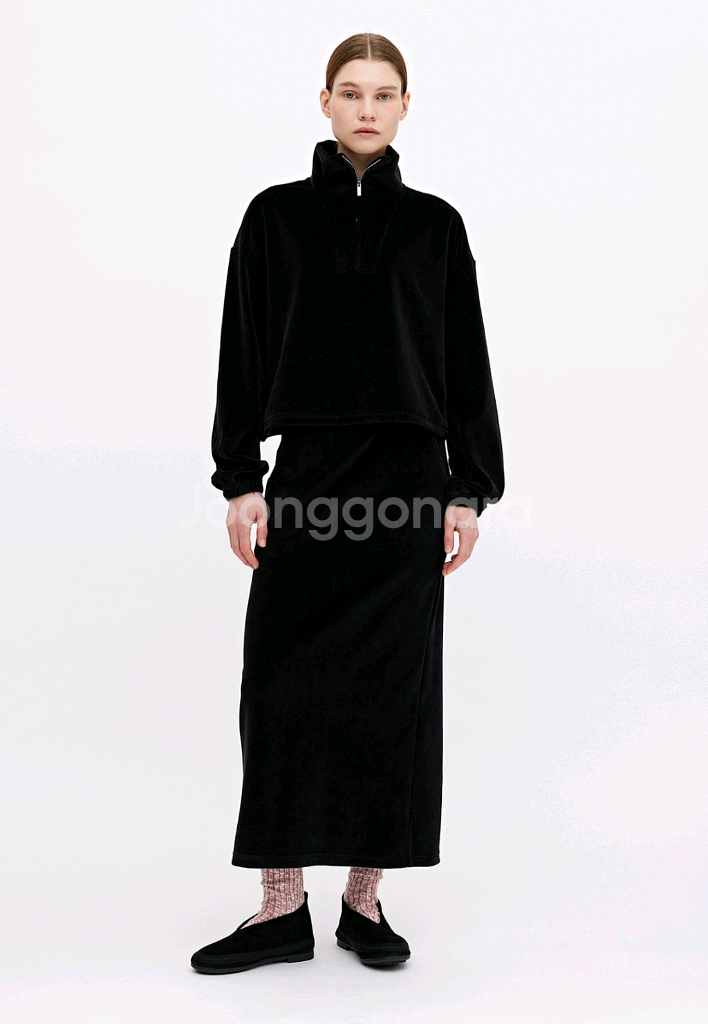 R2W 아비오 벨루어 밴딩 스커트 2(M) 블랙--0