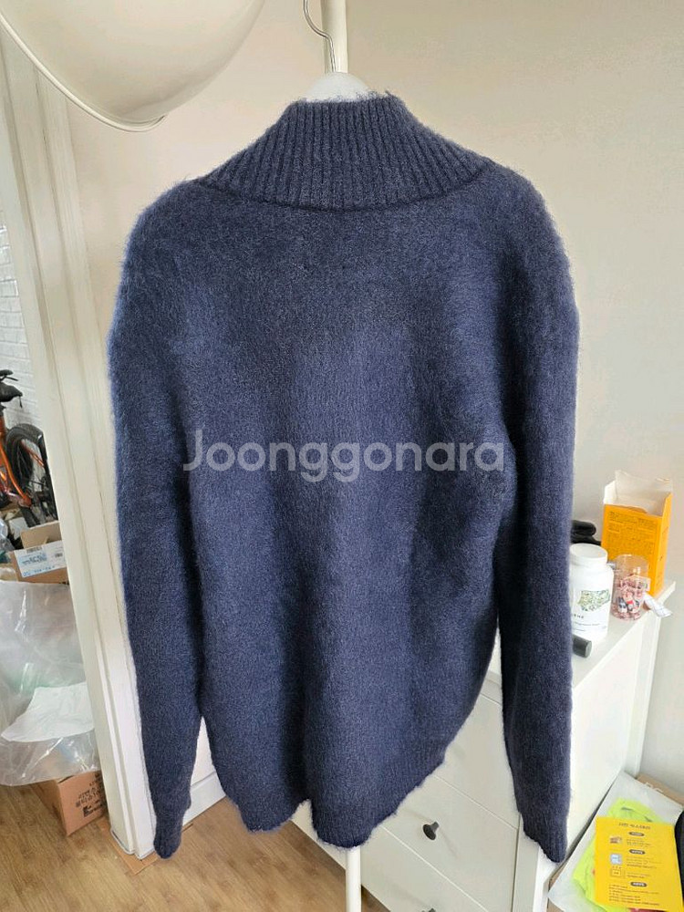 니들스 집업 모헤어 가디건 네이비 L사이즈--5