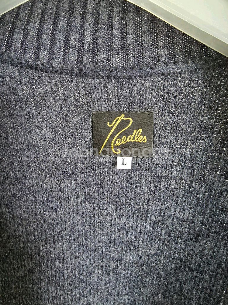 니들스 집업 모헤어 가디건 네이비 L사이즈--2