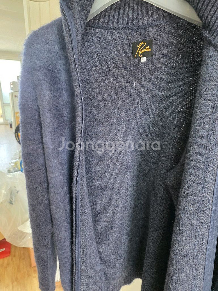 니들스 집업 모헤어 가디건 네이비 L사이즈--1