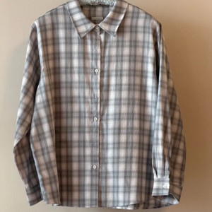 에크리스 아크네 체크 셔츠 새상품 단추포함 그레이