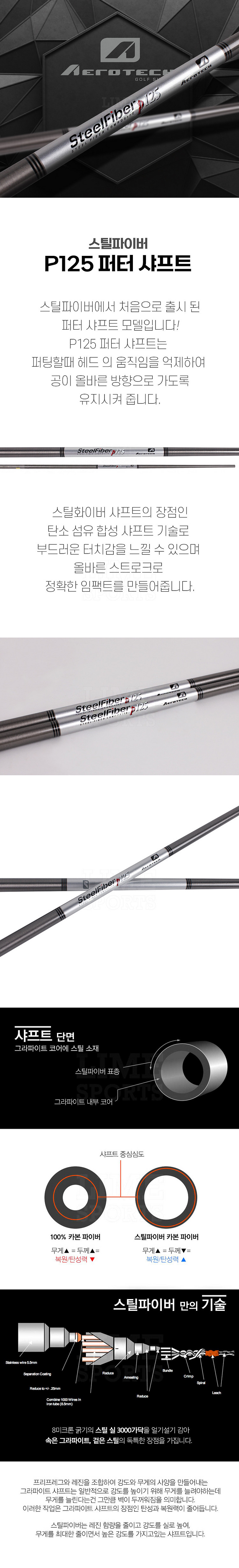 굴림채퍼터 NEW 제로토크 블레이드 센터(이용희 양효리 프로) 에어로테크 스틸파이버 P125 샤프트--1
