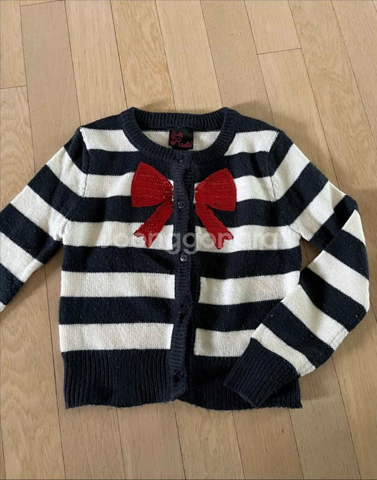 스팽글 리본 가디건 5~6세--0