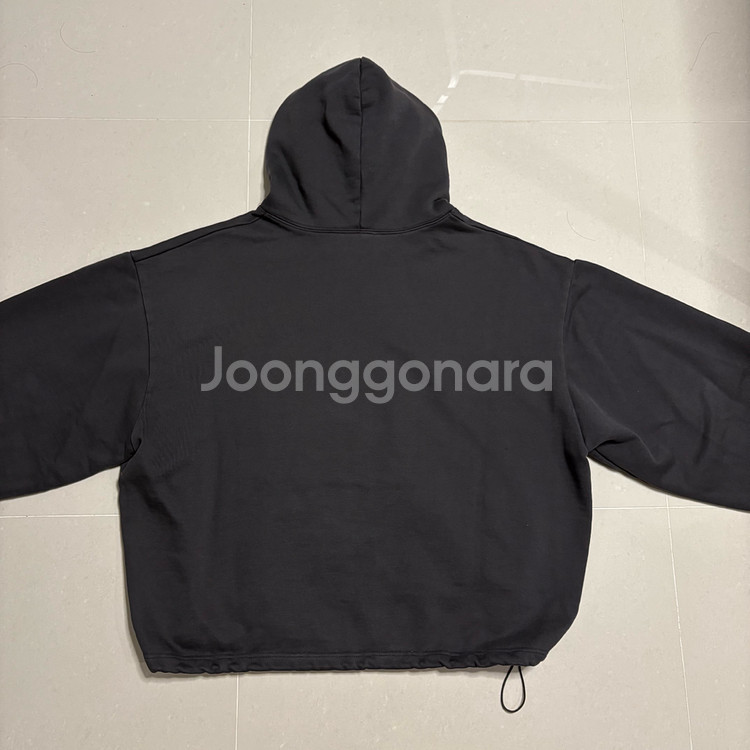 정품 LEEY YEEL 빅로고 오버핏 후드티 차콜--6