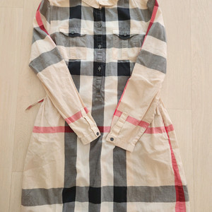 버버리 키즈 체크 셔츠 원피스 14y