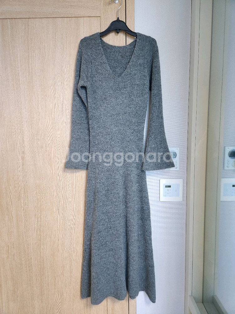 (그레이)울40 앙고라 20 부드러운 니트 롱원피스--1