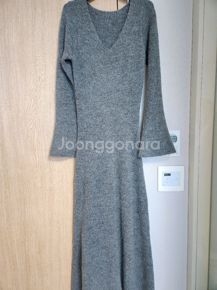 (그레이)울40 앙고라 20 부드러운 니트 롱원피스--2