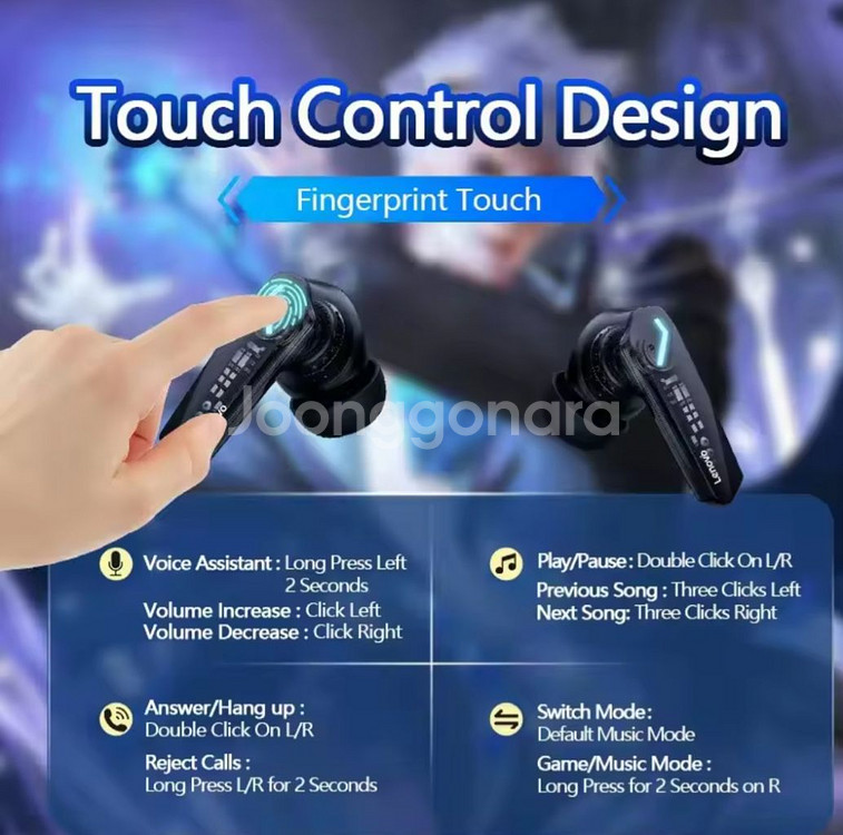 레노버 GM2 프로 무선 블루투스 이어폰--7