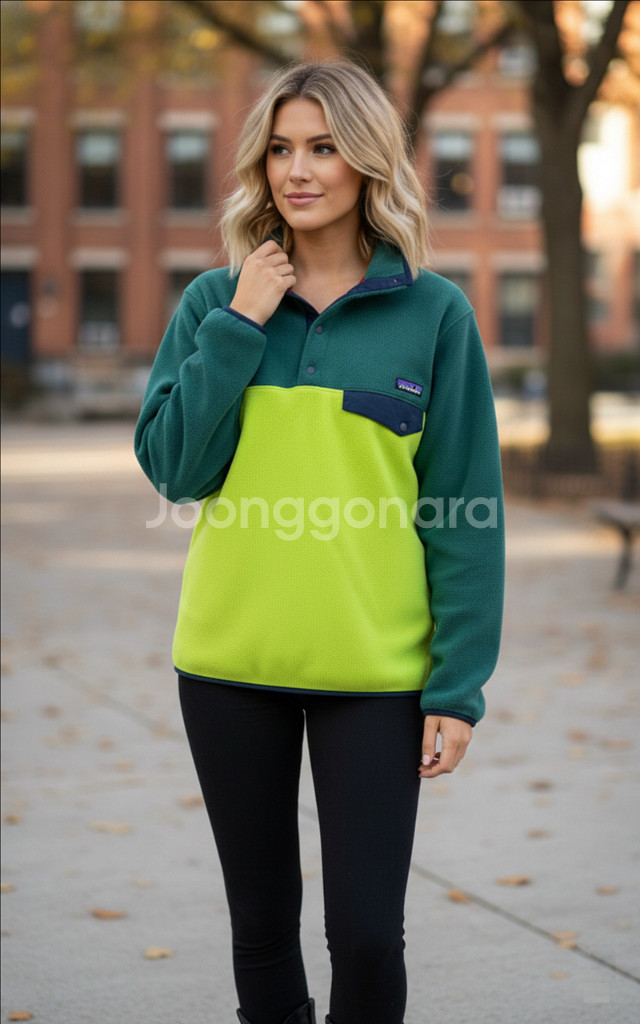 파타고니아 초레어 빈티지 신칠라 아노락 플리스 자켓 그린/연두 M사이즈--9