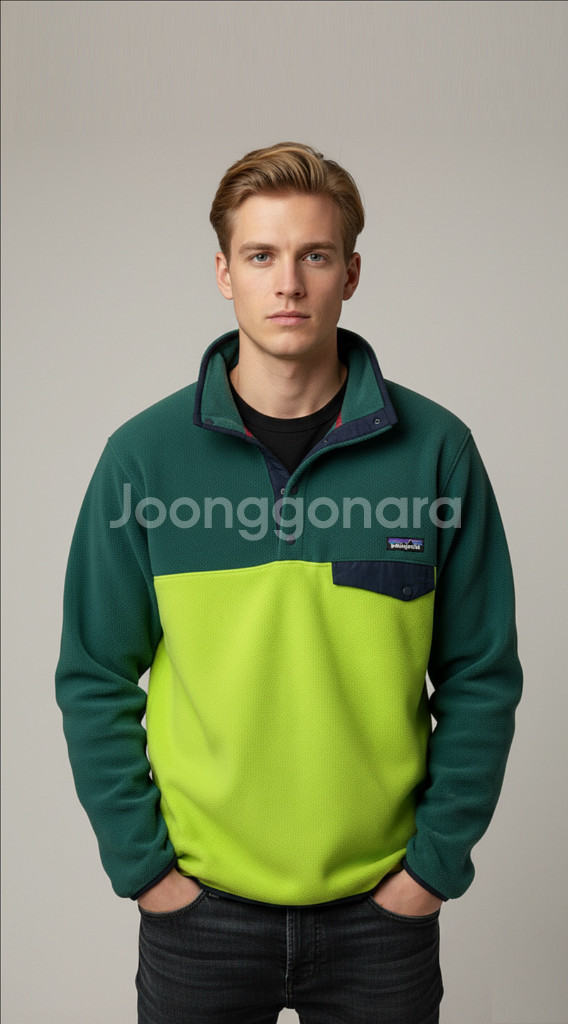 파타고니아 초레어 빈티지 신칠라 아노락 플리스 자켓 그린/연두 M사이즈--8