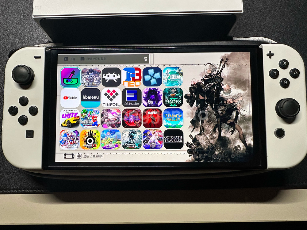 닌텐도 스위치 OLED 512GB 게임 가득--0