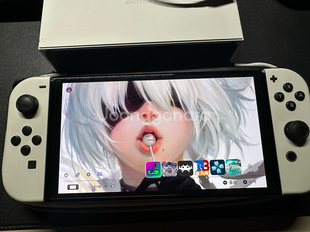 닌텐도 스위치 OLED 512GB 게임 가득--6