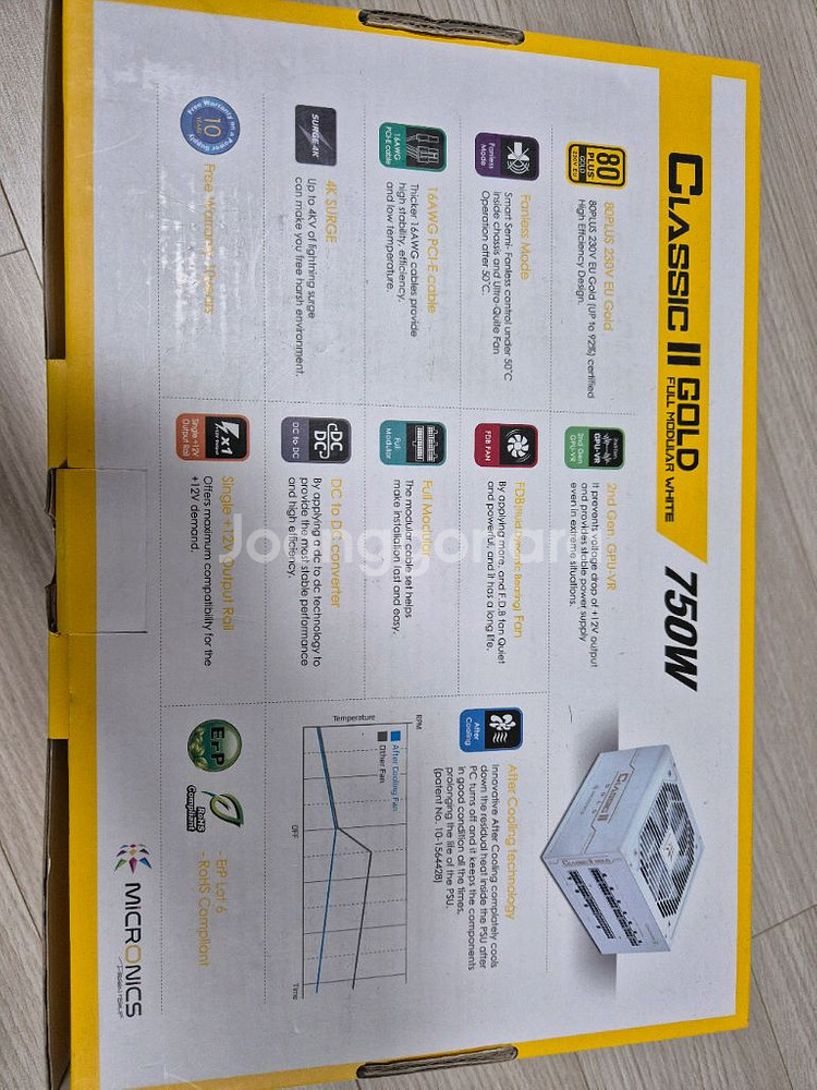 마이크로닉스 750W 골드 풀모듈러 화이트 파워서플라이--1