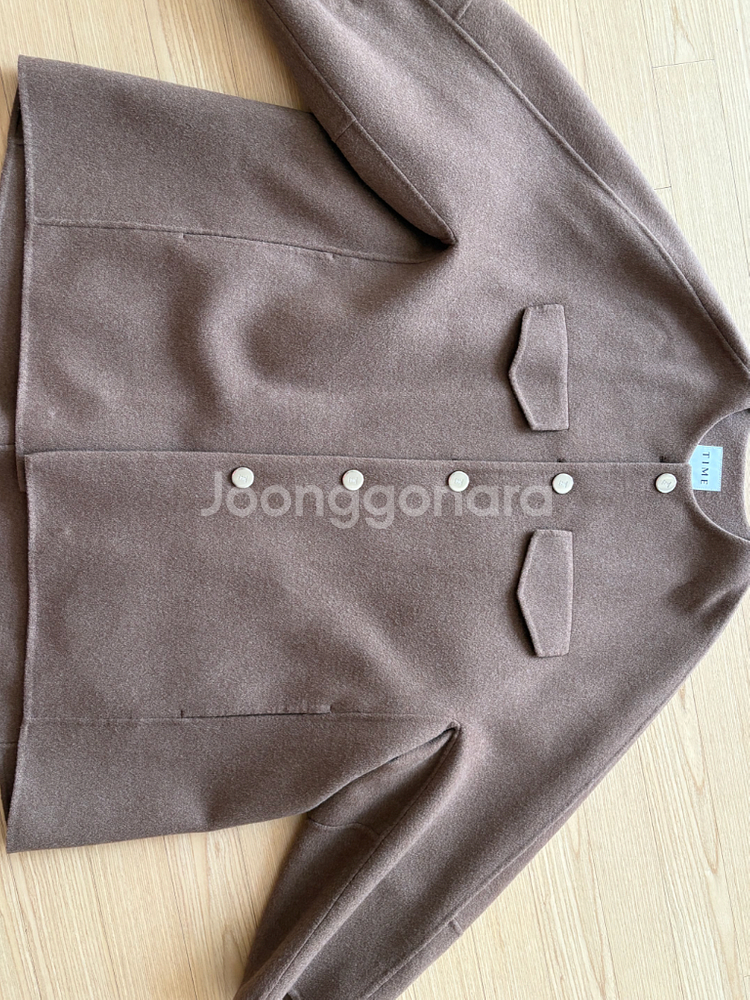 타임 완판! 브라운슈거 색상 울 오버사이즈 핸드메이드코트 55--10