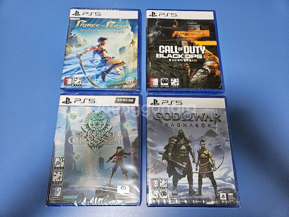 PS5 페르시아의 왕자:잃어버린 왕관,콜오브듀티 블랙옵스6,원피스 오디세이,갓오브워 라그나로크 미개봉--0