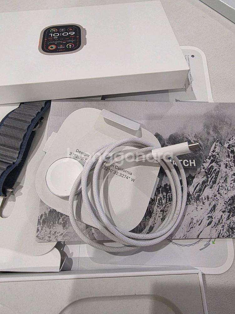 애플워치 SE2 44mm 실버 + 네이비 스포츠밴드--4