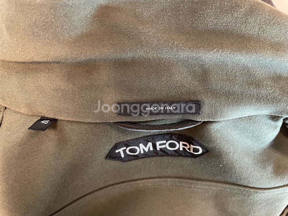 톰포드 브러시드 코튼 자켓 카키색 46사이즈--5