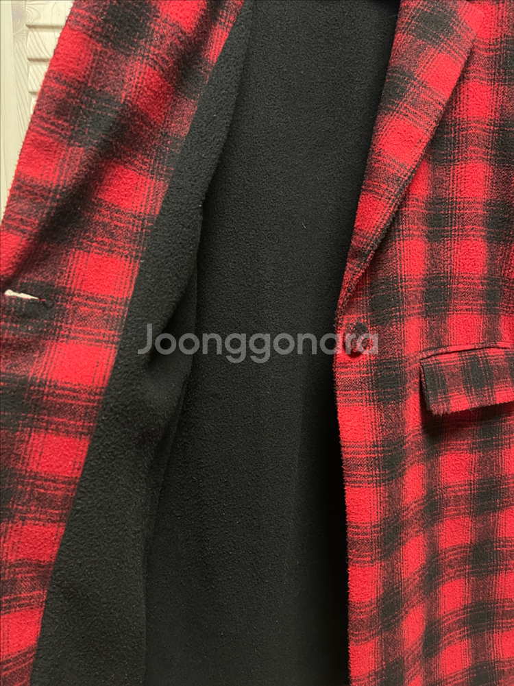 (거의새상품)톰앤래빗 여성레드체크 모직코트(66)--5