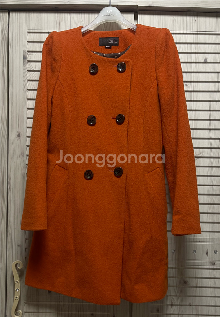 (거의새상품)2ME 여성 오렌지모직코트(55)--0